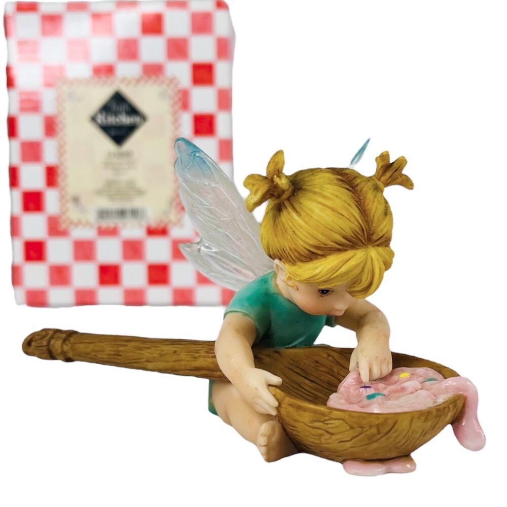 My Little Kitchen Fairies Taste Tester Fairie 5" Wooden Spoon Fairy Figurine Box